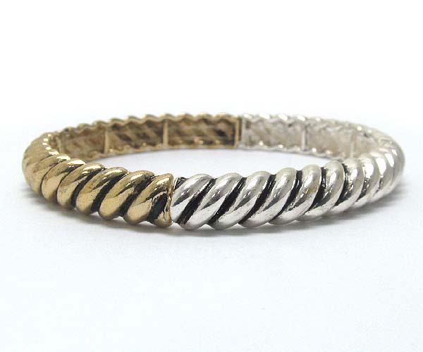 Twisted metal stretch bracelet