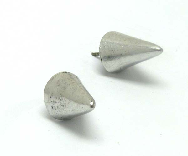 Metal scratch spike stud earring - wear resistant electro plating