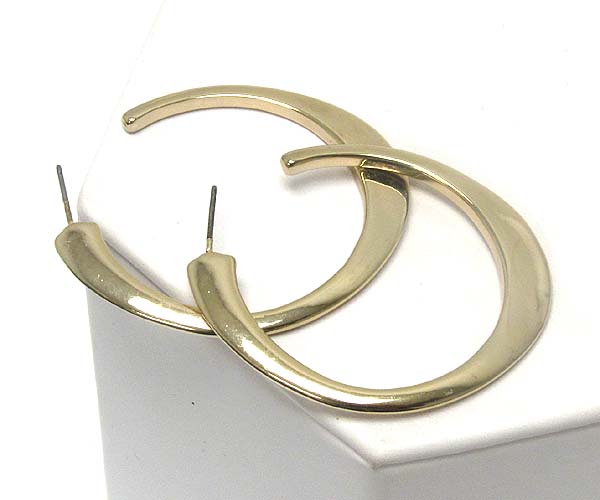 Plain metal link hoop earring - wear resistant electro plating - hoops