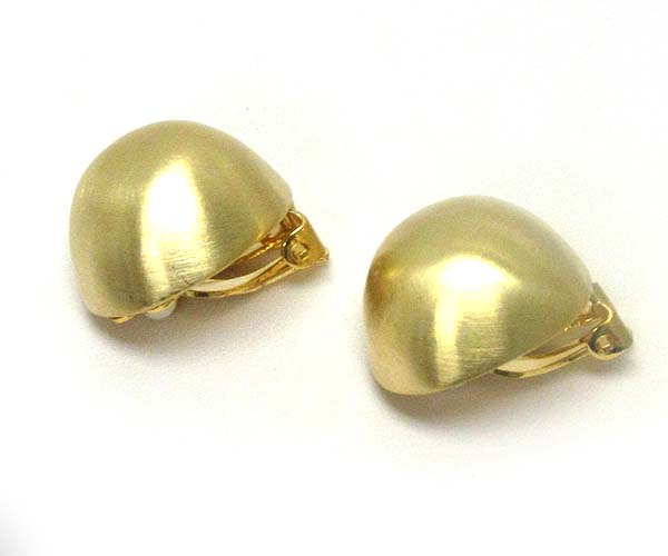 Metal round puffy scratch clip earring - wear resistant electro plating