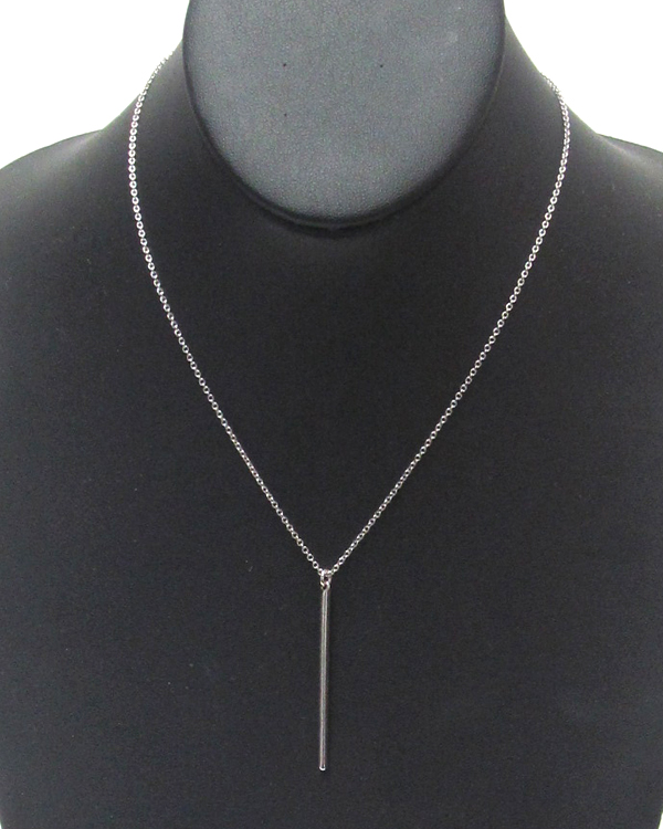 Simple metal bar drop necklace