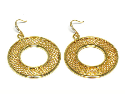 Metal mesh round earring