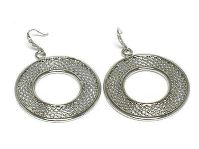 Metal mesh round earring