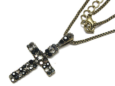 Austrian crystal cross necklace