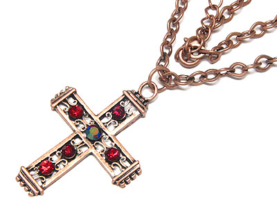 Crystal cross necklace