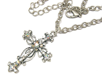 Austrian crystal cross necklace