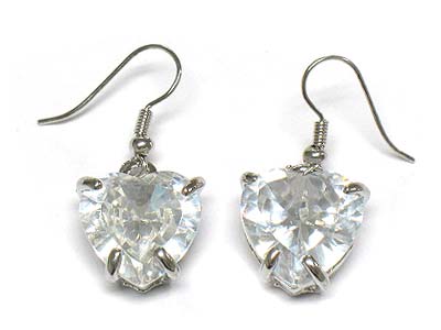 Heart shape cubic zirconia earring  