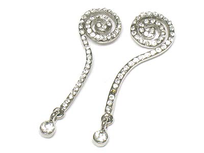 Crystal deco rolled shape drop earring