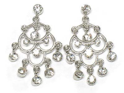 Crystal multi charms deco boutique style earring 