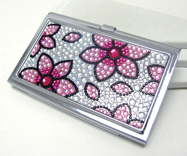 Acrylic stone deco flower card holder