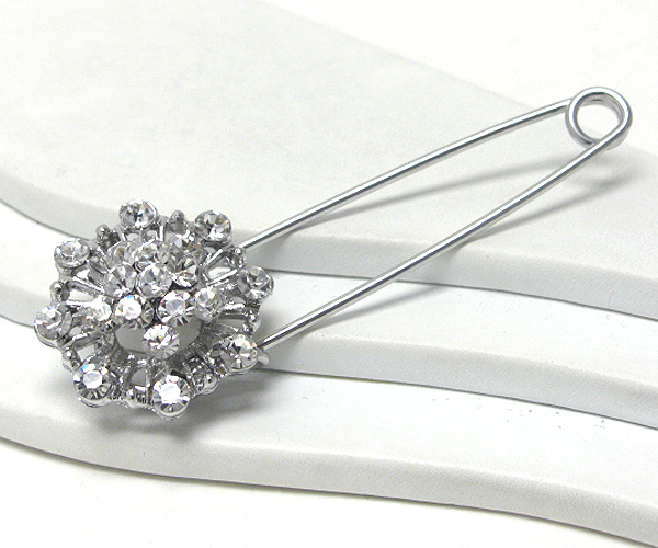 Crystal deco dress pin brooch