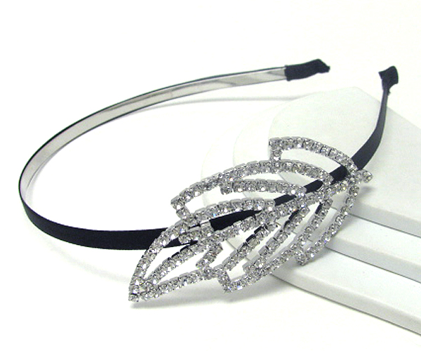 Rhinestone leaf accent headband