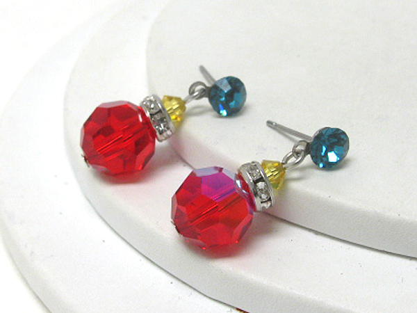 Swarovski crystal ball drop earring - made in usa