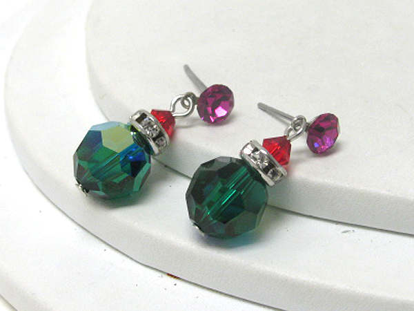 Swarovski crystal ball drop earring - made in usa