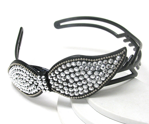 Crystal stud large ribbon accent headband