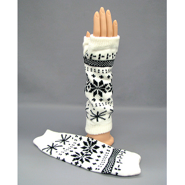 Fingerless winter double snowflake glove - christmas theme