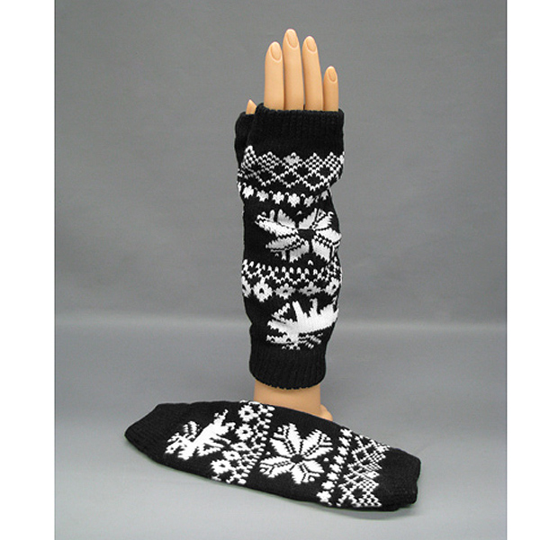 Fingerless winter mixed glove - christmas theme