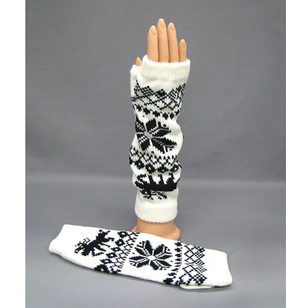 Fingerless winter mixed glove - christmas theme