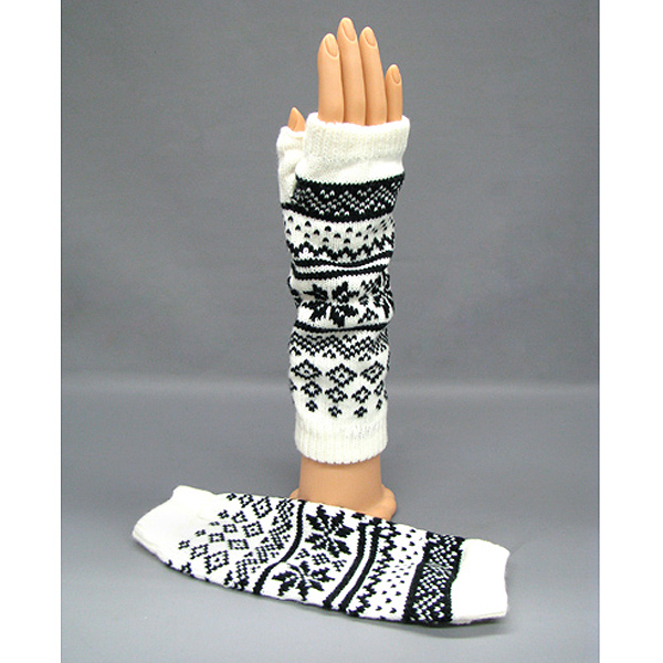 Fingerless winter snowflakes glove - christmas theme