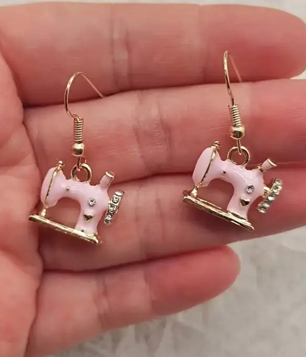 Epoxy sewing machine earring