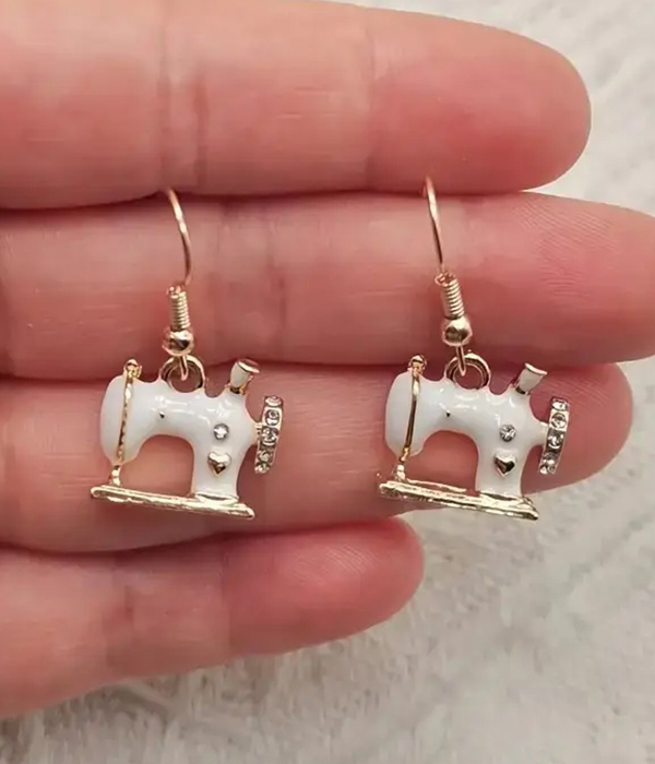 Epoxy sewing machine earring