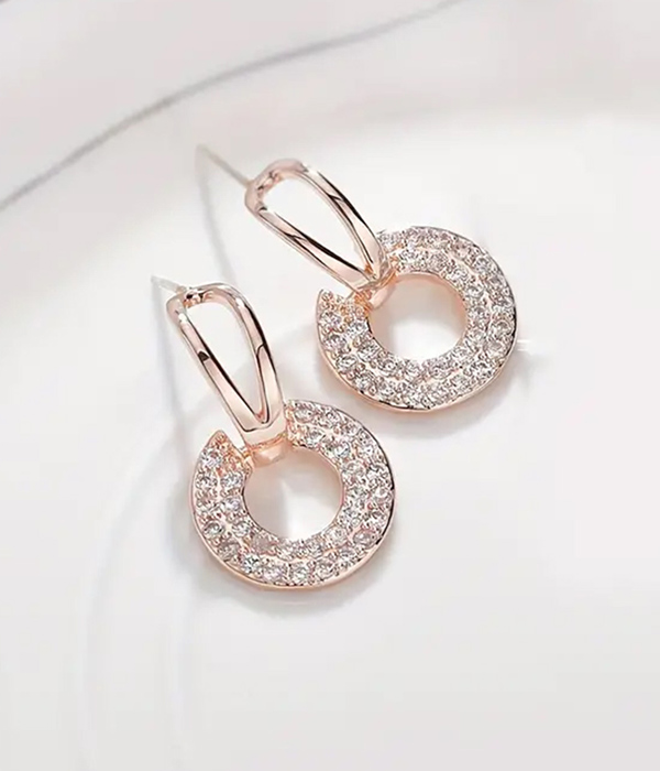 Rhinestone donut earring