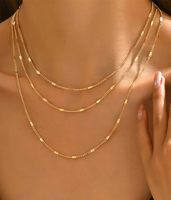 Multi layer chain necklace