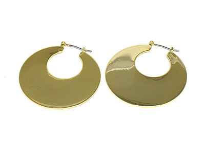 Metal sheet disk hoop earring - hoops