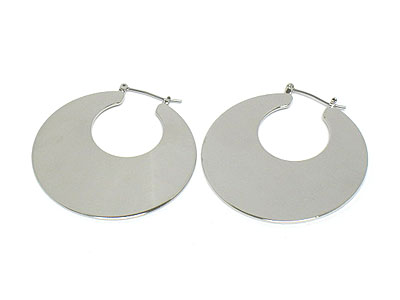 Metal sheet disk hoop earring - hoops