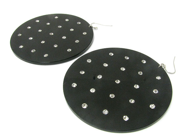 Crystal stud acryl large round earring