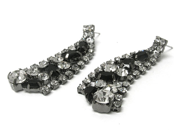 Mixed shape crystal drop earring