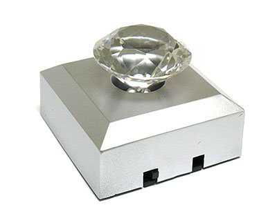 Diamond shape crystal and base - battery operated color lamp - three colors lamp blinking