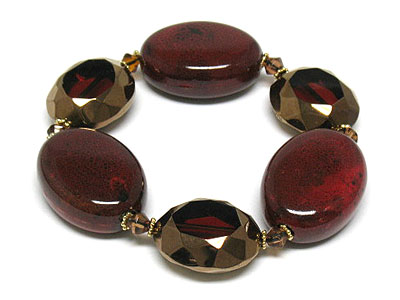 Facet glass ceramic ball stretch bracelet