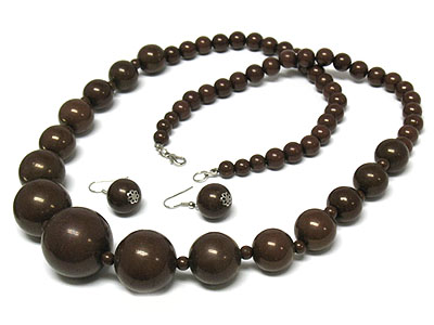 Acryl ball necklace and earring set