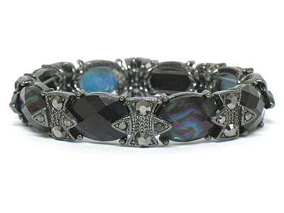 Acryl and crystal deco stretch bracelet 