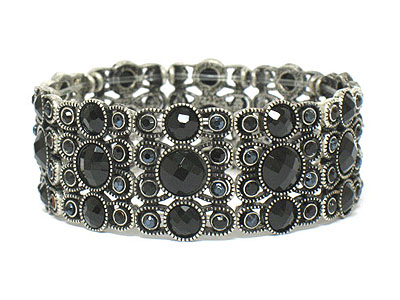 Acryl and crystal deco stretch bracelet