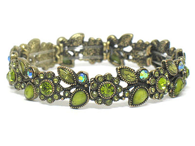 Crystal flower stretch bracelet