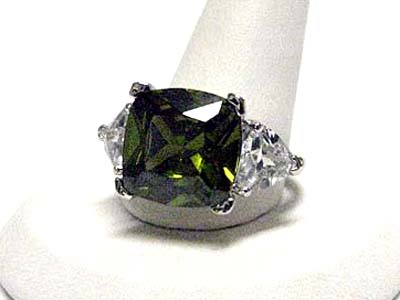 Cubic zirconia three stone ring