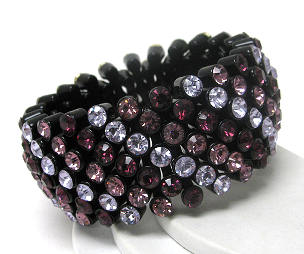 Multi crystal stud stretch bracelet