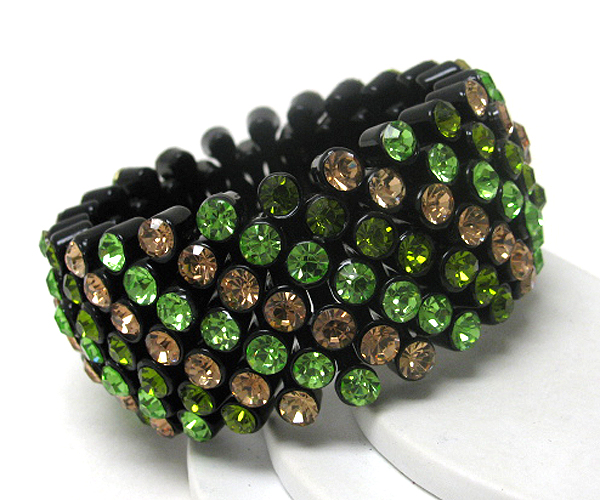 Multi crystal stud stretch bracelet