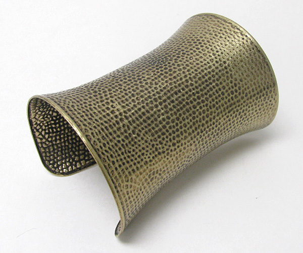 4 inch tall textured metal cuff bangle