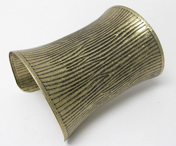 4 inch tall textured metal cuff bangle