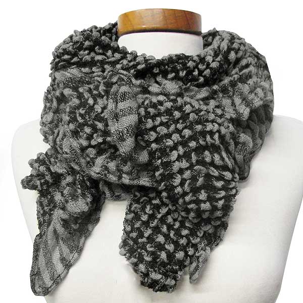 2-tone jaquard checker scarf  - 100% polyester