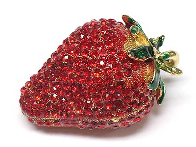 Crystal deco strawberry shape jewelry box