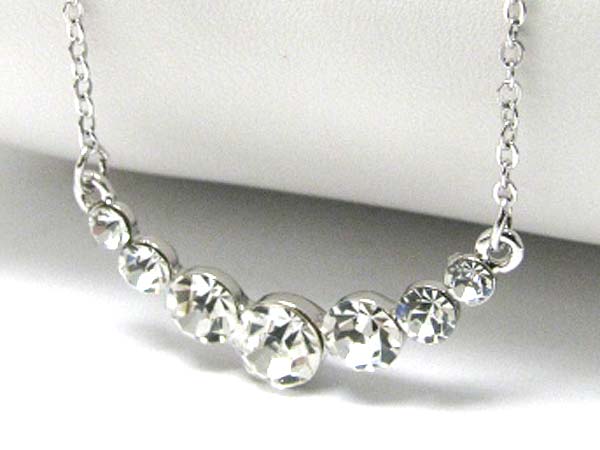 Made in korea whitegold plating seven gradual crystal link necklace