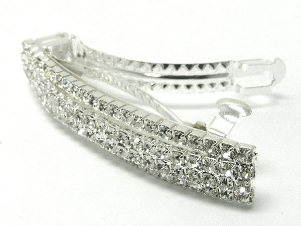 Three line rhinestone deco hair pin