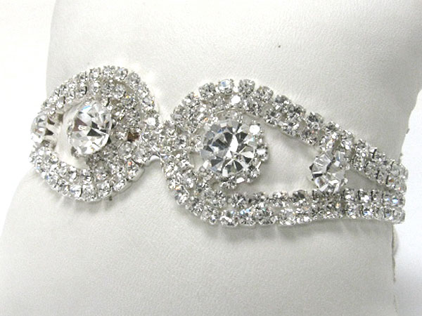 Crystal and rhinestone link bracelet