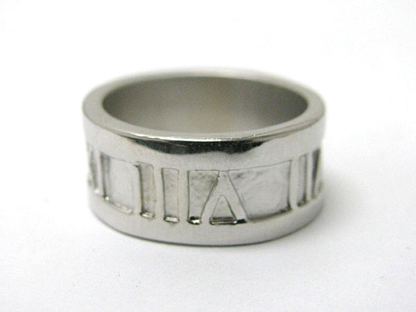 Roman number metal ring