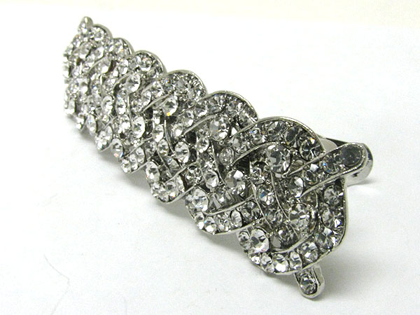 Crystal stud metal mesh pattern hair pin