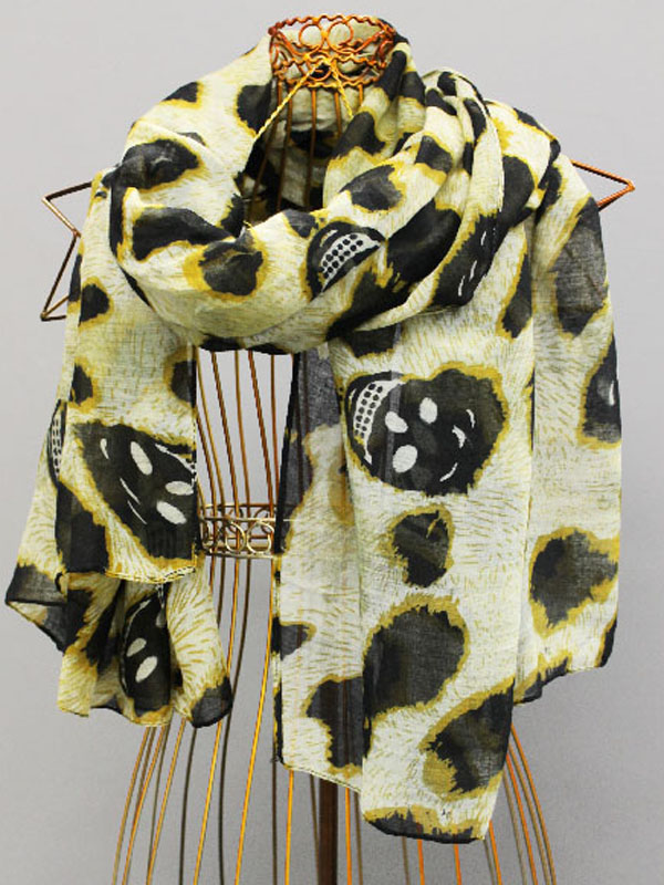 Skull and animal print scarf